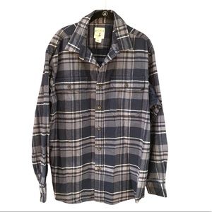 RedHead XL Shirt Flannel Blue Plaid Thick Gray Pockets Button Up Bass Pro Thick